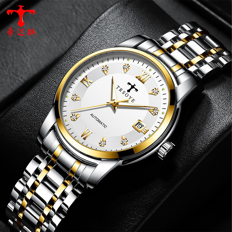 Swiss Brand New Fully Automatic Mechanical Watch Men's Watch Waterproof Luminous Live Broadcast Foreign Trade Cross-Border Dropshipping
