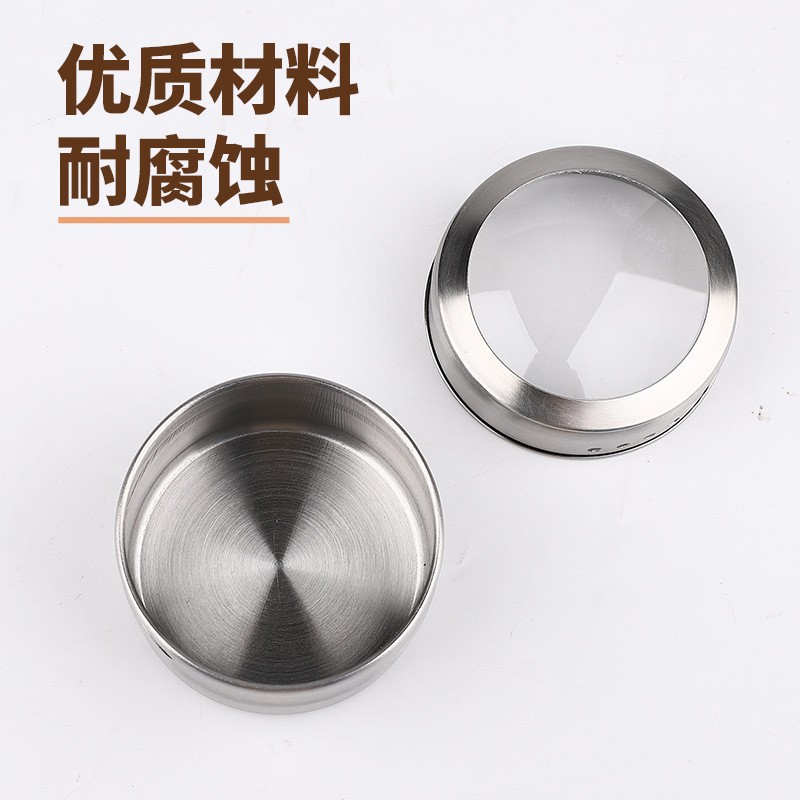Botella de acero inoxidable multipropósito para barbacoa condimento especias condimento caja de condimento magnética condimento visual 304 material