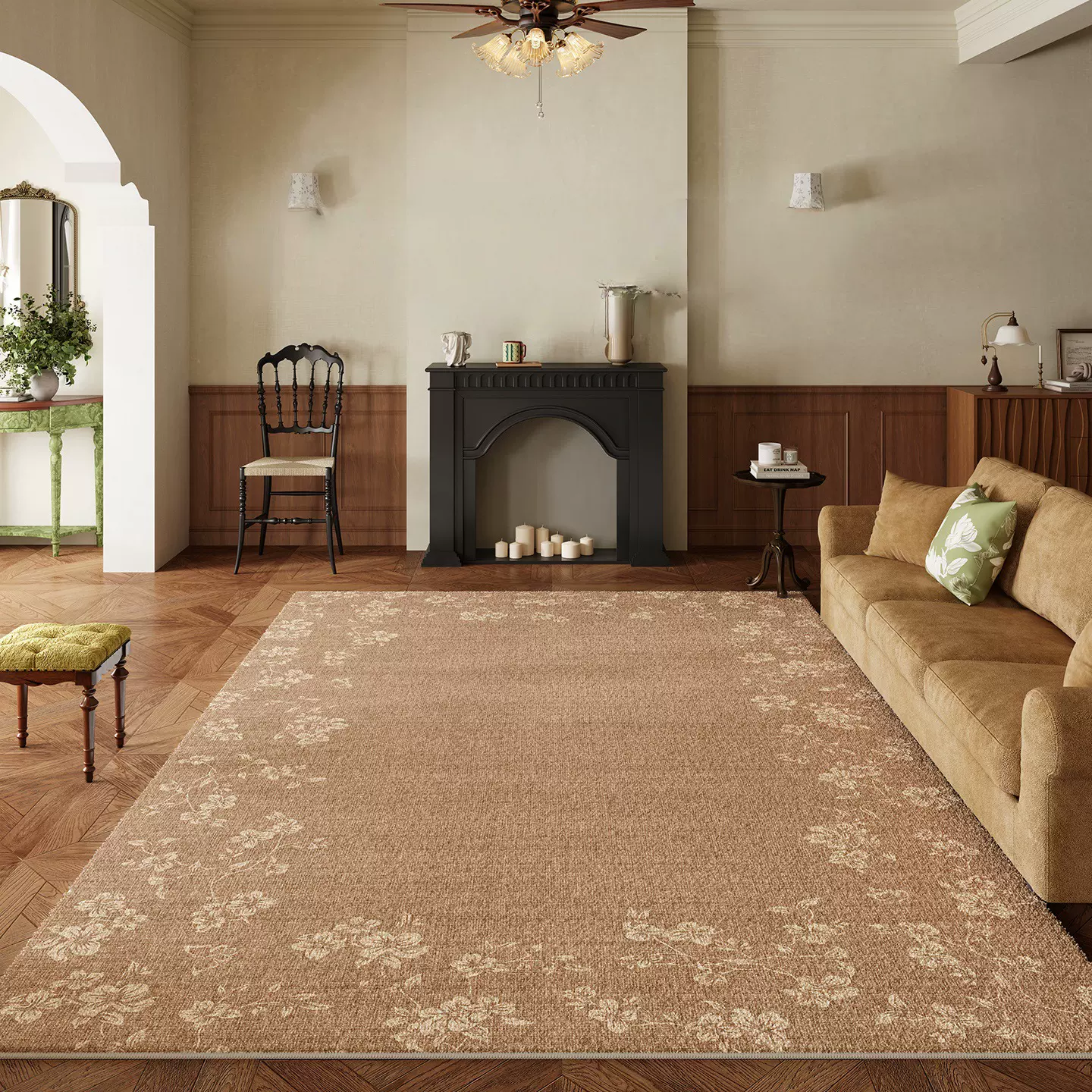 中古风仿羊绒满铺客厅地毯柔软舒适沙发茶几毯家用卧室床边地毯