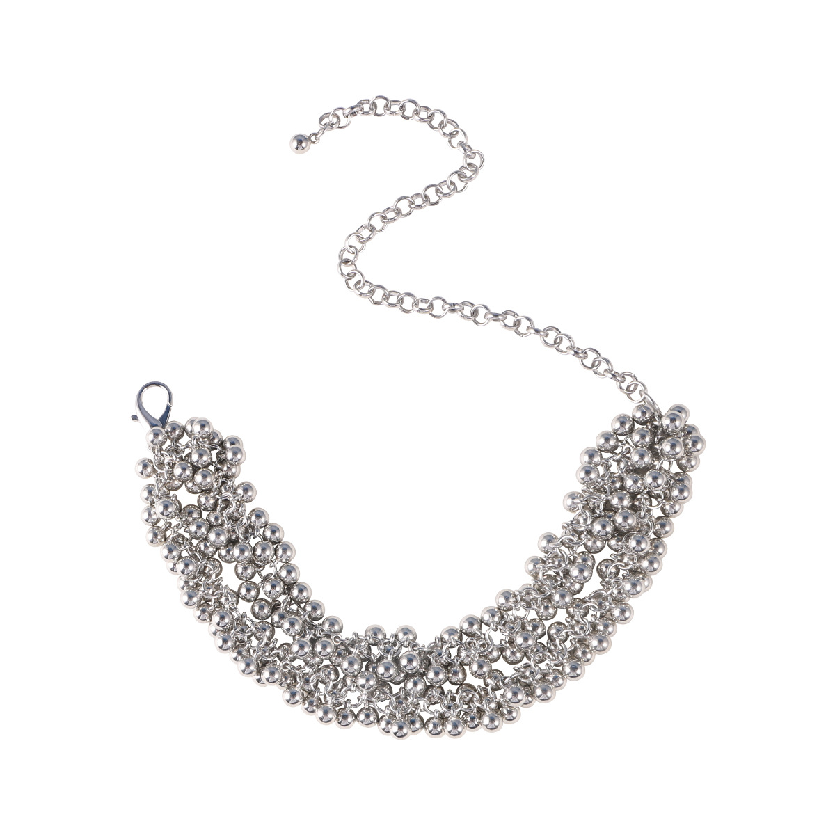 Punk Ball Mixed materials Chain Necklace