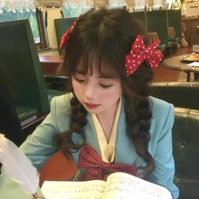 日系少女红色波点蝴蝶结对夹元气感发夹可爱jk制服高级感发饰头饰