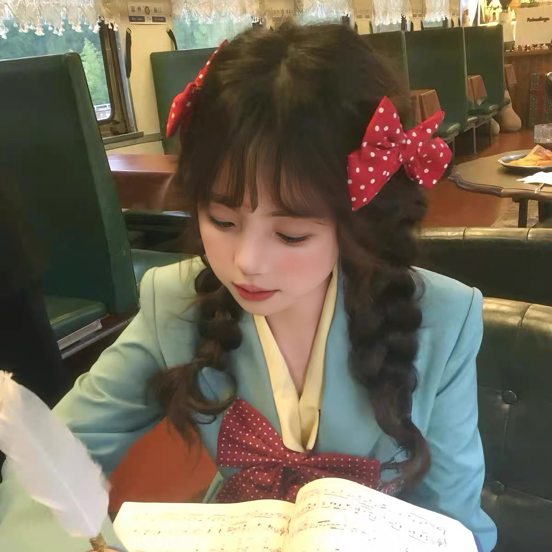 日系少女红色波点蝴蝶结对夹元气感发夹可爱jk制服高级感发饰头饰