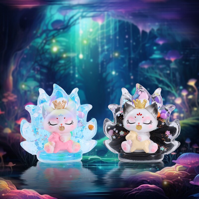新款好寓意流沙九尾狐盲盒小红书热销创意潮玩桌面摆件节日小礼品|undefined