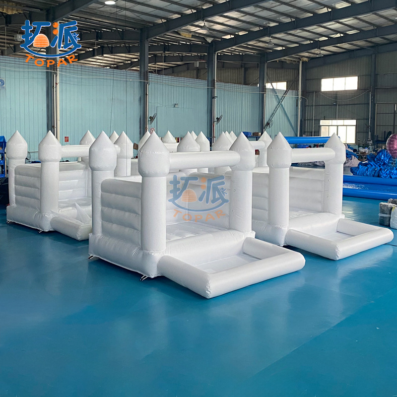 Inflatable white fuchsia trampoline