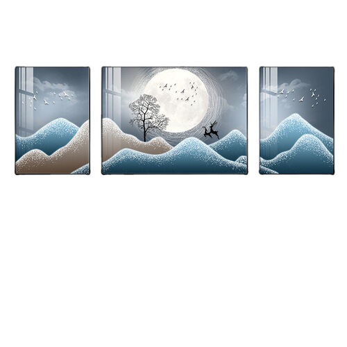 Modern Minimalist Luxury Sofa Background Wall Abstract Three-Panel Painting with Good Omens