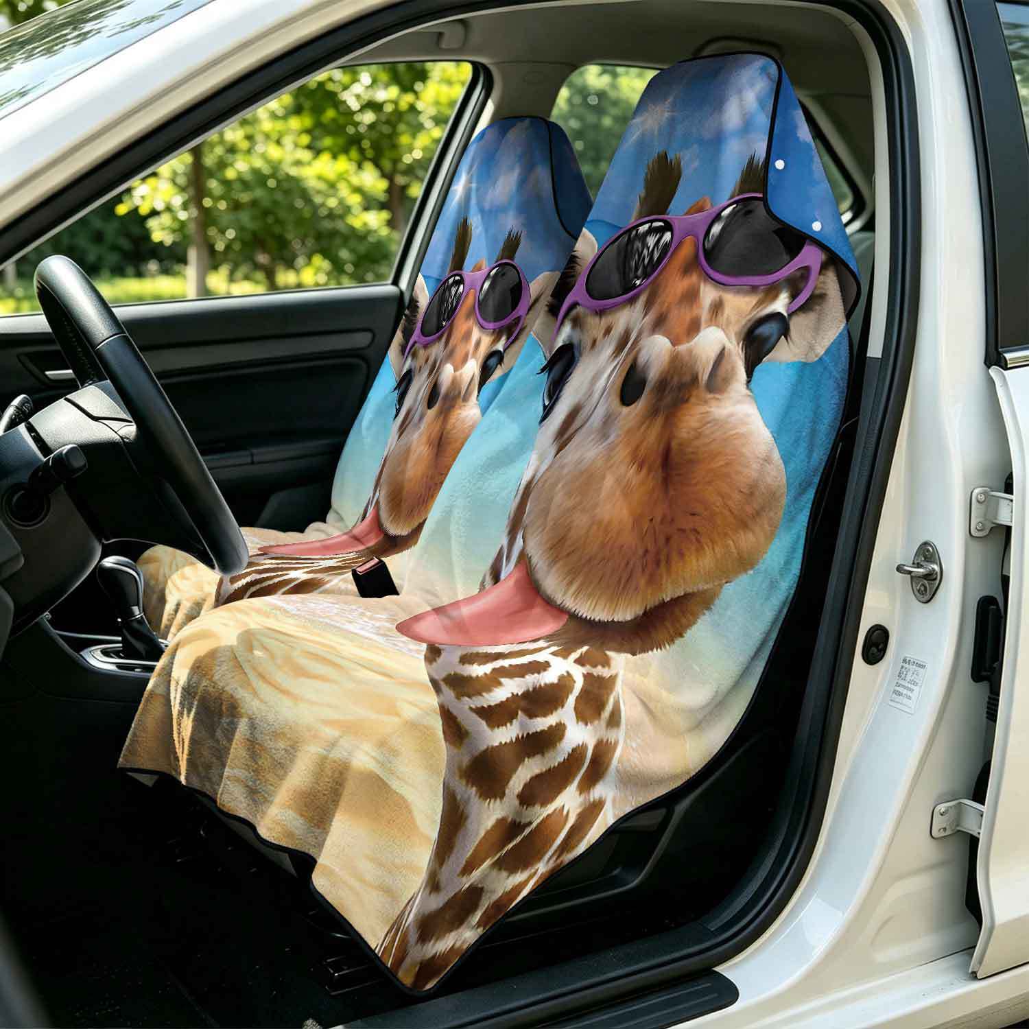 2-piece dual-use car seat cover, ultra-fine fiber, can be used as a beach towel, printed car protective seat cover 13