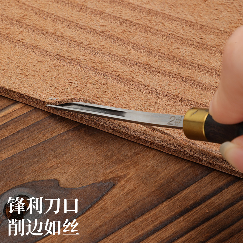 Cortador de borde de sándalo cuchillo de recorte biselado herramienta de cuero bricolaje corte de borde de cuero profesional