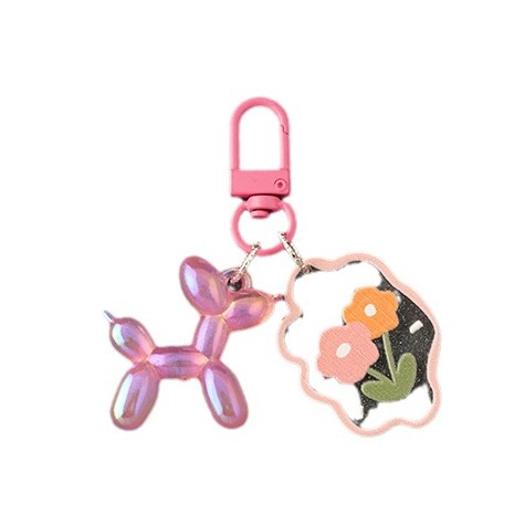 En línea de la celebridad del color del caramelo DIY globo perro colgante burbuja perro bolsa de adornos lindo llavero de regalo de Alta sentido de la muchacha