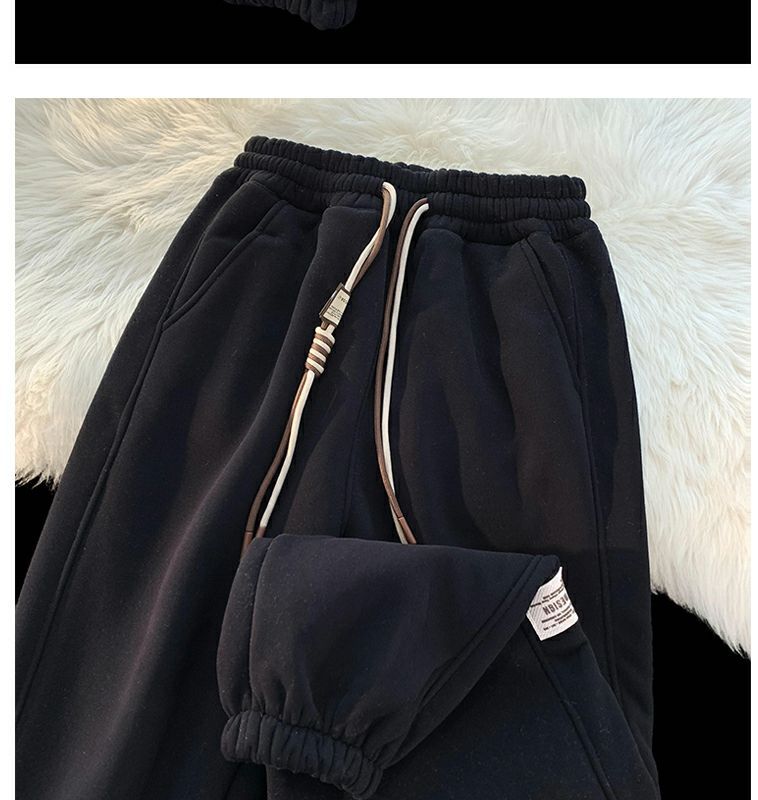 Pantalones de mm gordos para mujer 2023 más terciopelo grueso, pies sueltos, cintura elástica, deportes, pantalones harem casuales delgados, talla grande image 8