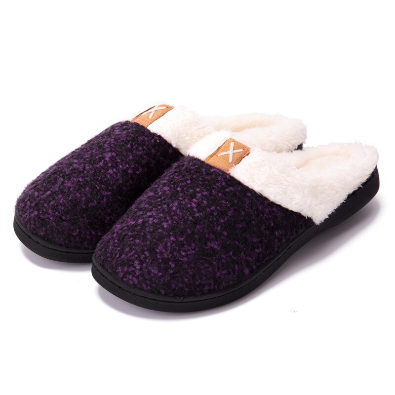 1 cargo men and women cross-border e-commerce Amazon comfortable memory foam slippers wool imitation plush velvet lined shoes in stock