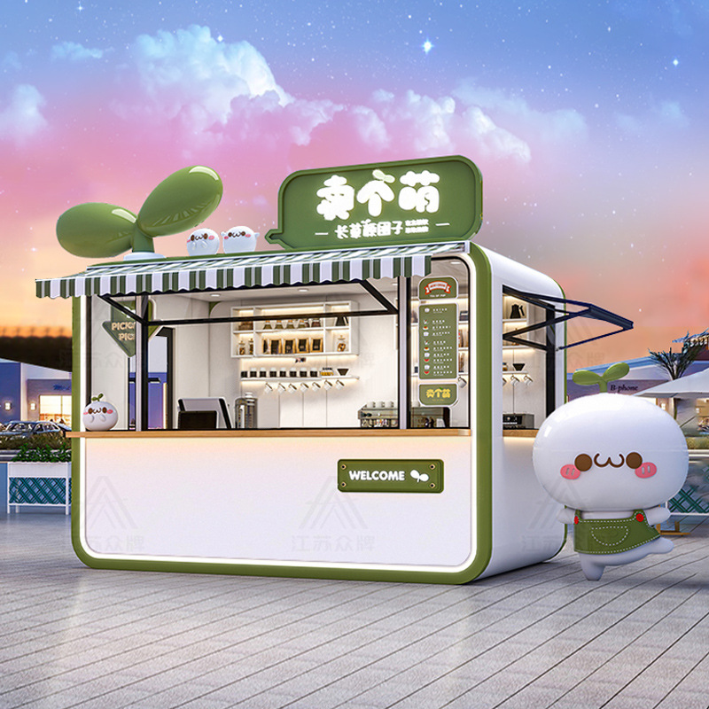 Quiosco de cabina de manzana, sala móvil, tienda de té con leche, snack bar, tienda de contenedores, quiosco, restaurante, cafetería