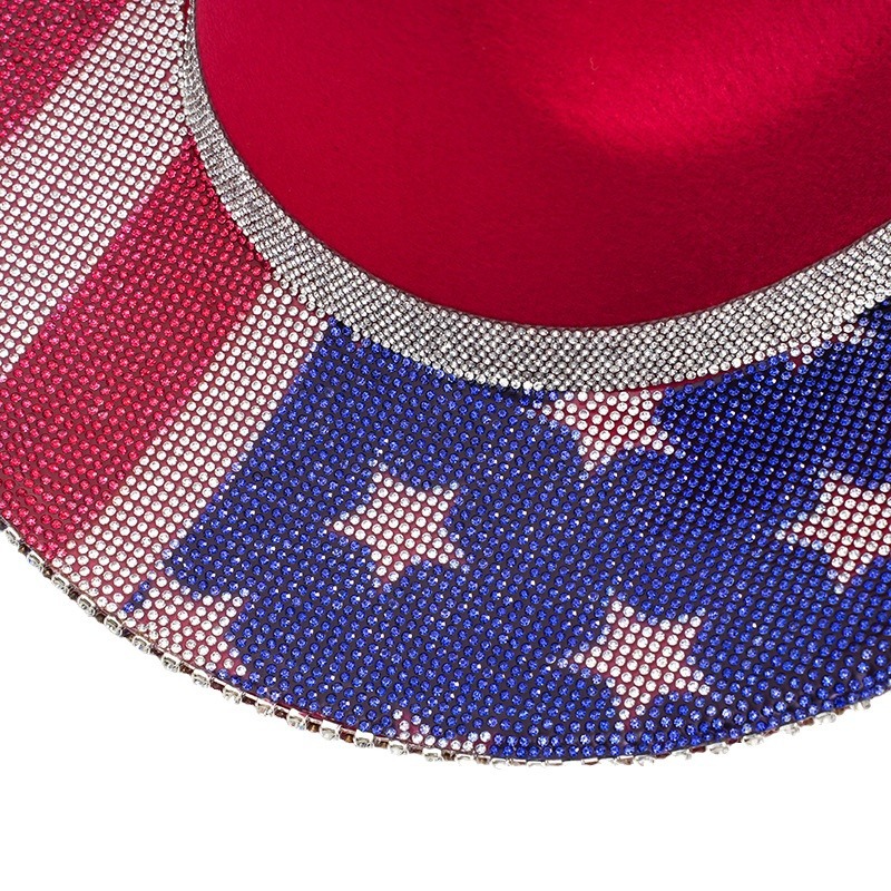 Bandera occidental sombrero vaquero sombrero estrella de verano sombrero de jazz sombrero de baile sombrero de estilo retro sombrero de protección solar gran檐