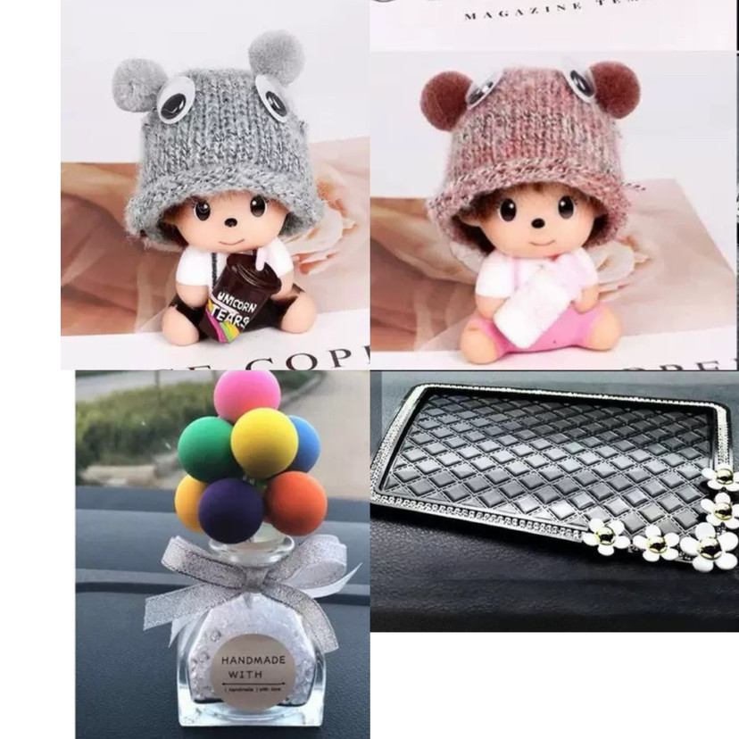 Decoraciones de automóviles en línea muñecas lindas decoraciones de automóviles accesorios de automóviles en línea dibujos animados de plástico femenino belleza de la noche