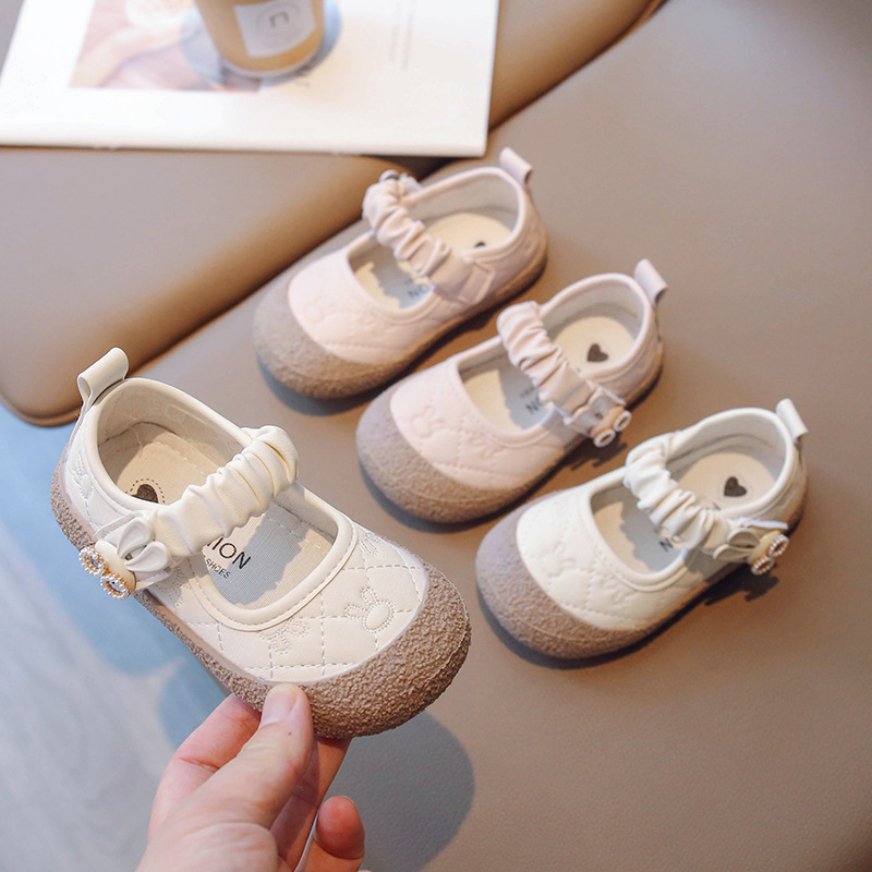 Girls' Loafers 2026 Spring and Autumn New Fashion Children's Bow Princess Shoes School Girls' Soft Sole Flats