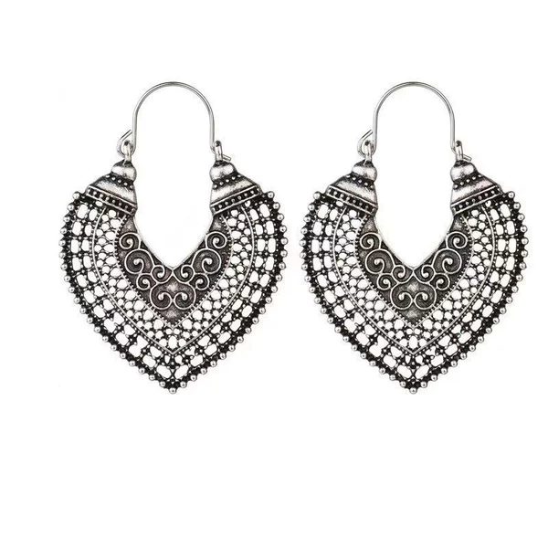 S3576 Heart -shaped ancient hood earrings