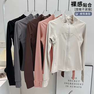 跑步长袖立领运动外套女收腰显瘦百搭健身服上衣普拉提训练瑜伽