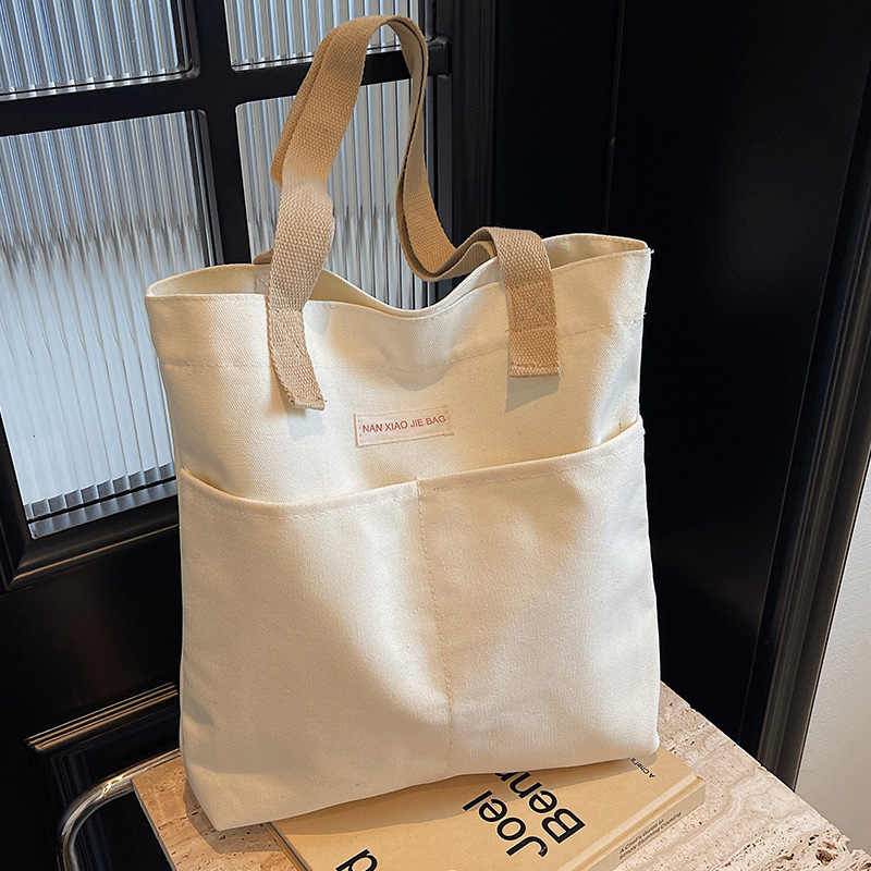 Canvas Bag Large Capacity Thickened Single Shoulder Handbag Simple Women's Commuter to Work and Class Books a4 File Cloth Bag Canvas Bag Large Capacity Thickened Single Shoulder Handbag Simple Women's Commuter to Work and Class Books a4 File Cloth Bag