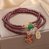 Natural water pomegranate, crystal, beaded bracelet, fashionable bead bracelet, pendant, jewelry, Korean style, internet celebrity