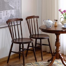 实木餐椅白胚简约现代小户型靠背椅甜品店咖啡厅酒店温莎椅