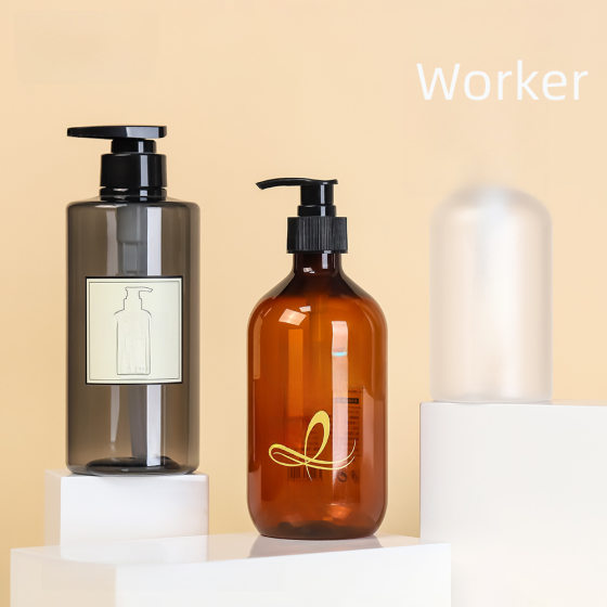 Xumin packaging 300ml transparent shower gel bottle shampoo bottle 500ml large capacity pet press bottle Lotion Bottle