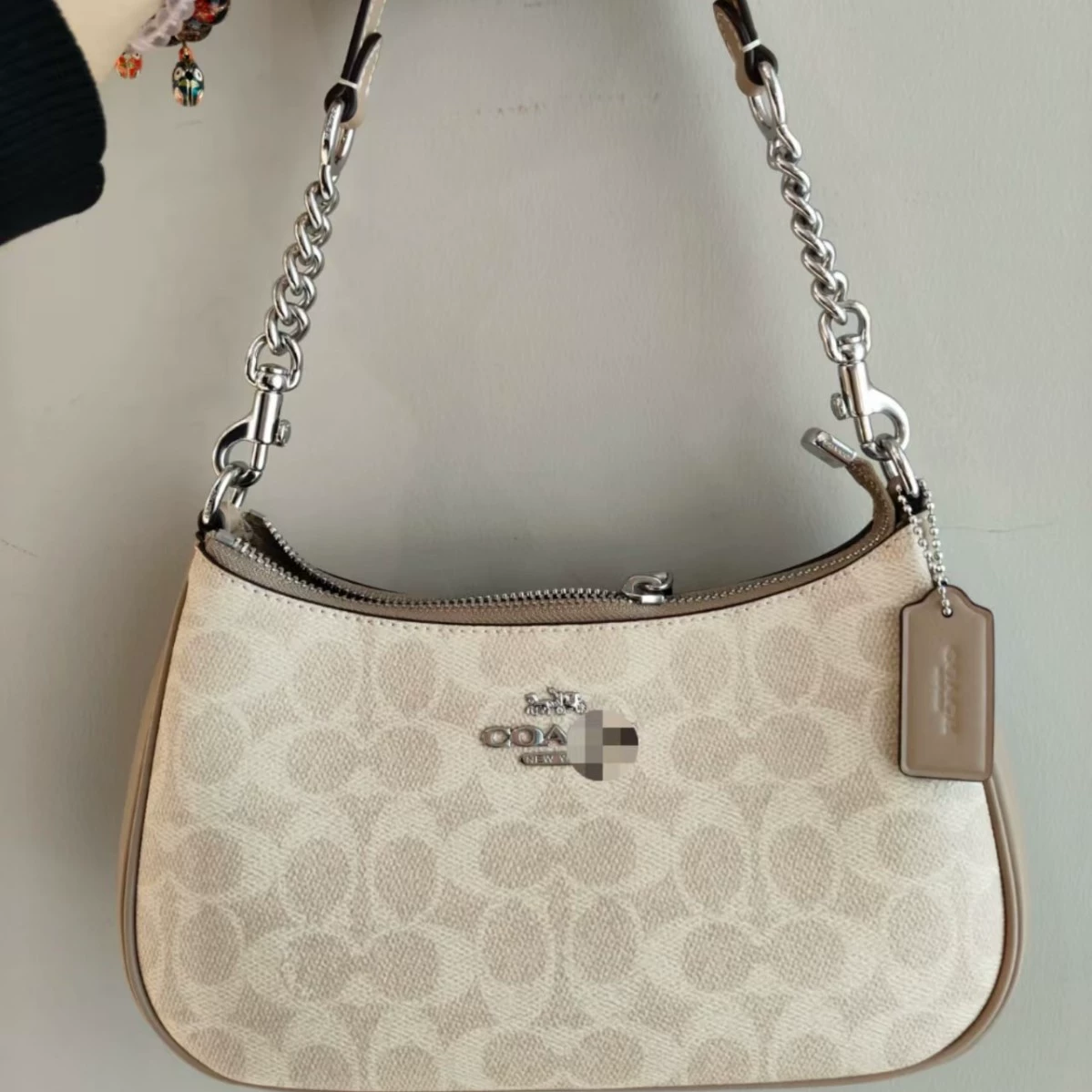 Ole 2024, новая классическая модная сумка цвета чая с молоком, старая сумка подмышки с цветочным принтом, диагональная сумка на одно плечо, сумка для маджонга для женщин