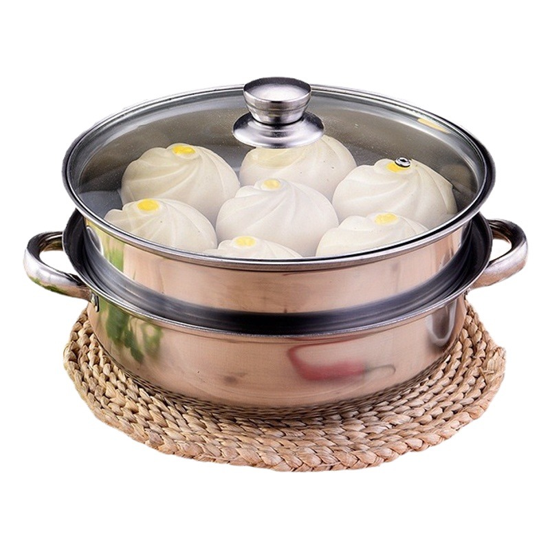 Vaporizador de sopa de doble capa de acero inoxidable olla caliente olla de sopa olla de regalo promocional engrosada olla de acero inoxidable conjunto fábrica al por mayor