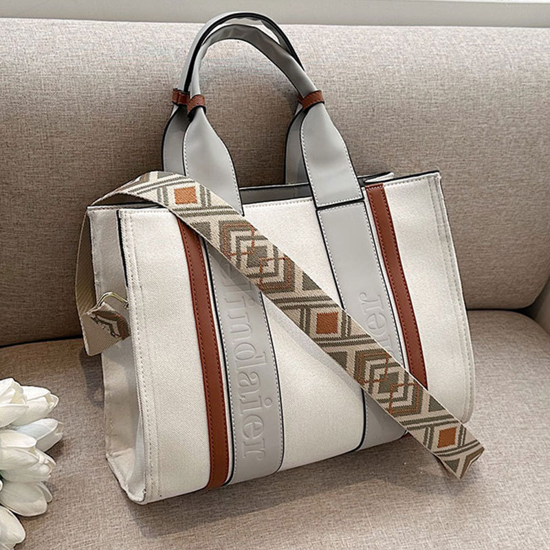 New Retro Women's Handbag Large Capacity Shoulder Bag Crossbody Color Block Tote Bag Trendy Luggage And Bags_voghion.com