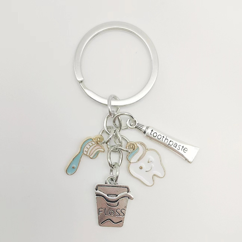 European and American New Style Dental Doctor Toothbrush Toothpaste Dental Floss Creative Backpack Pendant Keychain Gift European and American New Style Dental Doctor Toothbrush Toothpaste Dental Floss Creative Backpack Pendant Keychain Gift