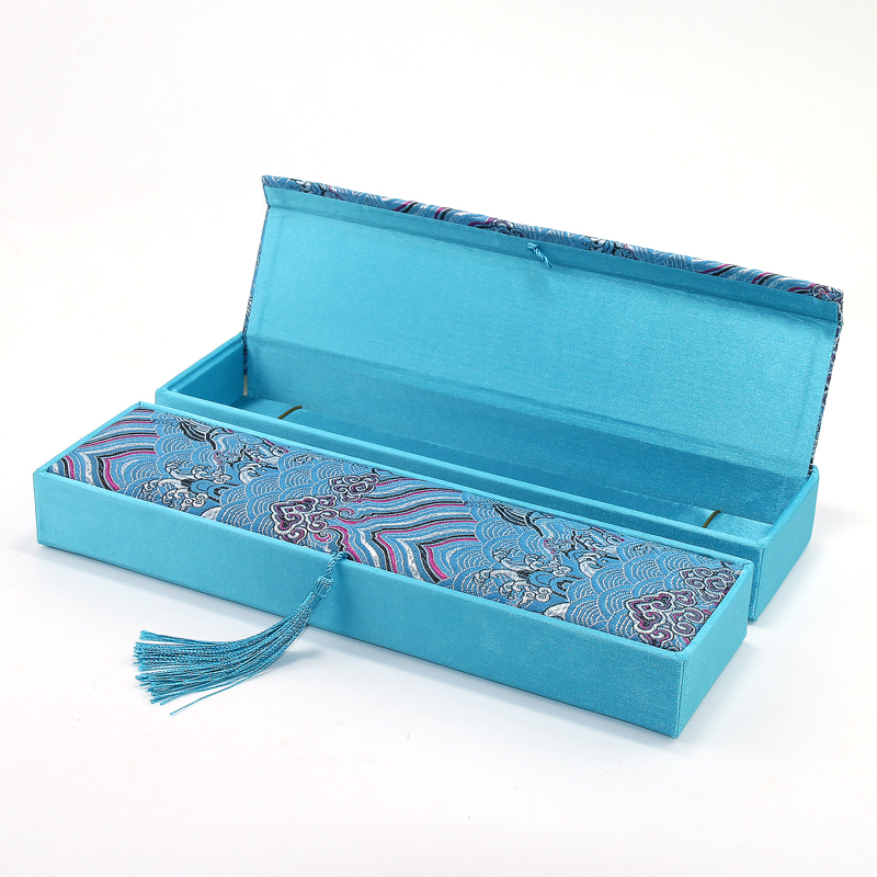 Caja de regalo vacía caja cuadrada rectangular antigua china juegos de joyería collar bolsa caja de embalaje ventilador