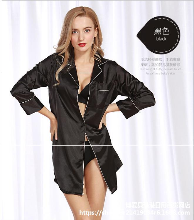Summer new women's pajamas imitation silk