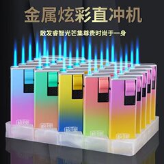出口外贸不带气体铁壳金属拉拉机机直冲防风充气打火机定 制