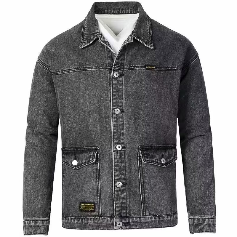 New denim jacket men's autumn and winter casual versatile cardigan men's retro workwear jacket top_voghion.com