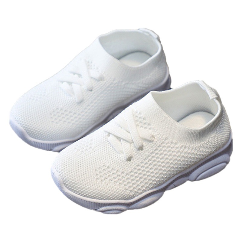 Zapatos de punto para niños, primavera 2026, con suela blanda moldeada por inyección, para niños y niñas, malla transpirable, antideslizantes y resistentes al desgaste.
