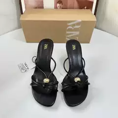 ZA High Heels Women 2025 Spring Summer New Closed Toe Fashion Sandals Stiletto Belt Buckle Pointed Toe Slingback Pumps