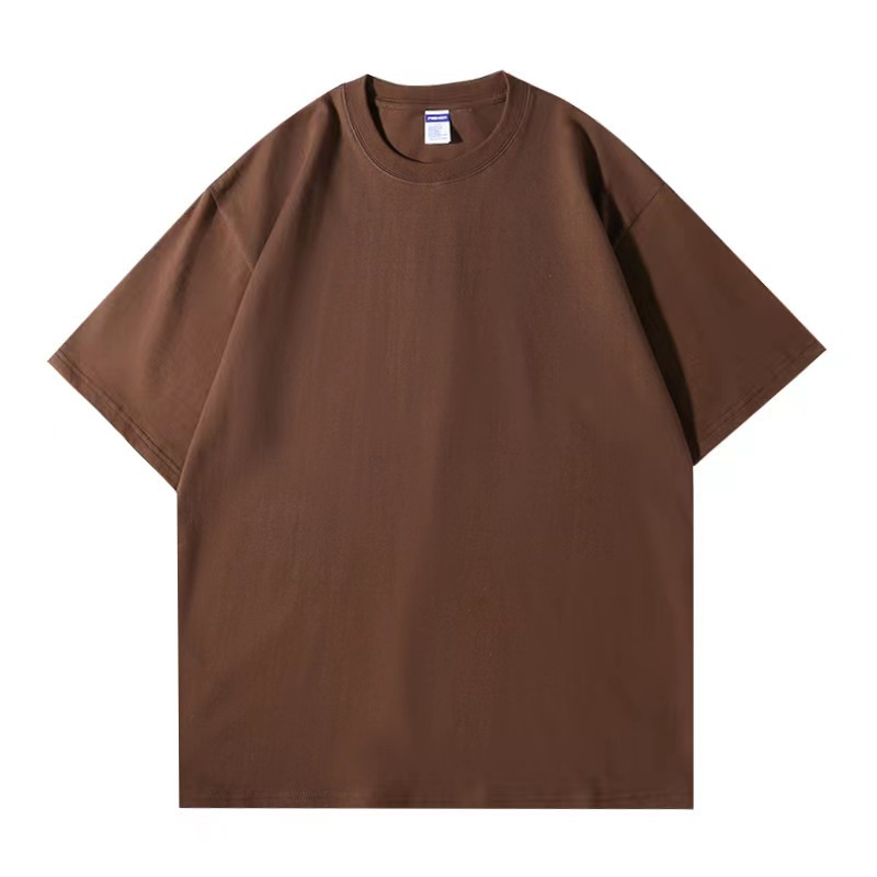 260 gramos de oversize color sólido pesado algodón suelto hombro camiseta hombres y mujeres con fondo Puerto viento cinco manguito hombro