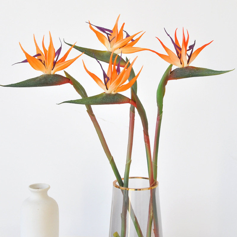 Artificial Bird of Paradise Flowers for Home Decoration, Potted Plants, Wedding Bouquets, Small Branches of Strelitzia, Fake Bird of Paradise Greenery