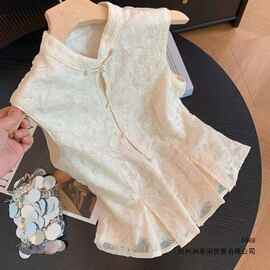 新中式刺绣无袖马甲女夏季新款收腰小个子轻奢气质感百搭上衣