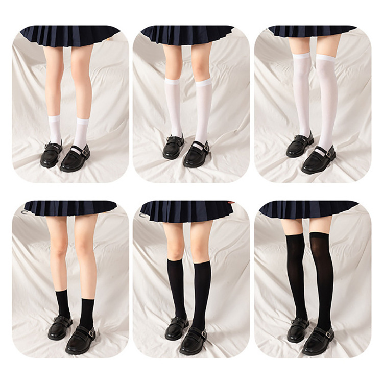 Japanese college wind cotton thick black and white striped long…