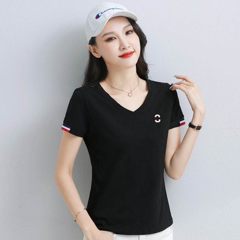 Brand summer fashionable elegant cotton short sleeve T-shirt