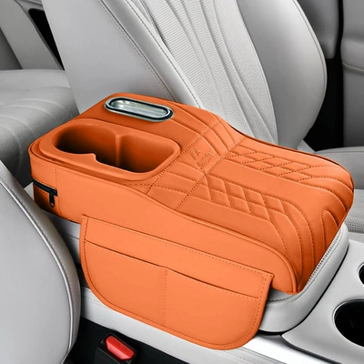 Armrest box pad capacity, large-capacity cup holder, central - colorful-cup-vertical-styleemma-orange-heightening-pad-tissue-box-cup-holder-storage-bag