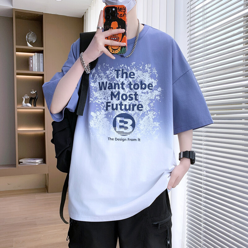 Teenage Cool Short-Sleeved T-Shirt Boys High School Junior High School Students Half-Sleeved Boys Big Children Summer Trendyy T-Shirt Tops