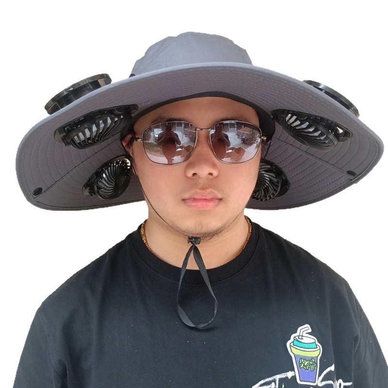 夏ソーラーファンキャップ屋外登山 + USB 充電サンシェード帽子大人の釣り帽子ファン付き日焼け止め帽子|undefined