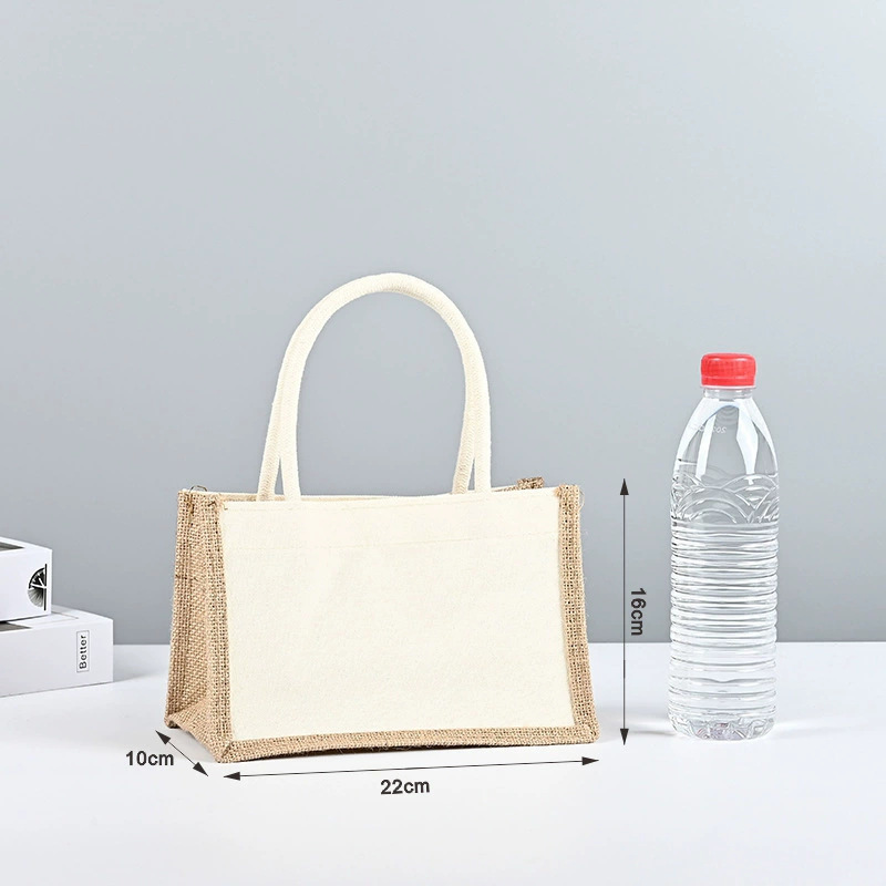 Bolsa de Yute Personalizada sin Logotipo Impreso, Bolsa de Regalo para Compras, Bolsa de Lino de Buena Calidad, Bolsa de Algodón y Lino