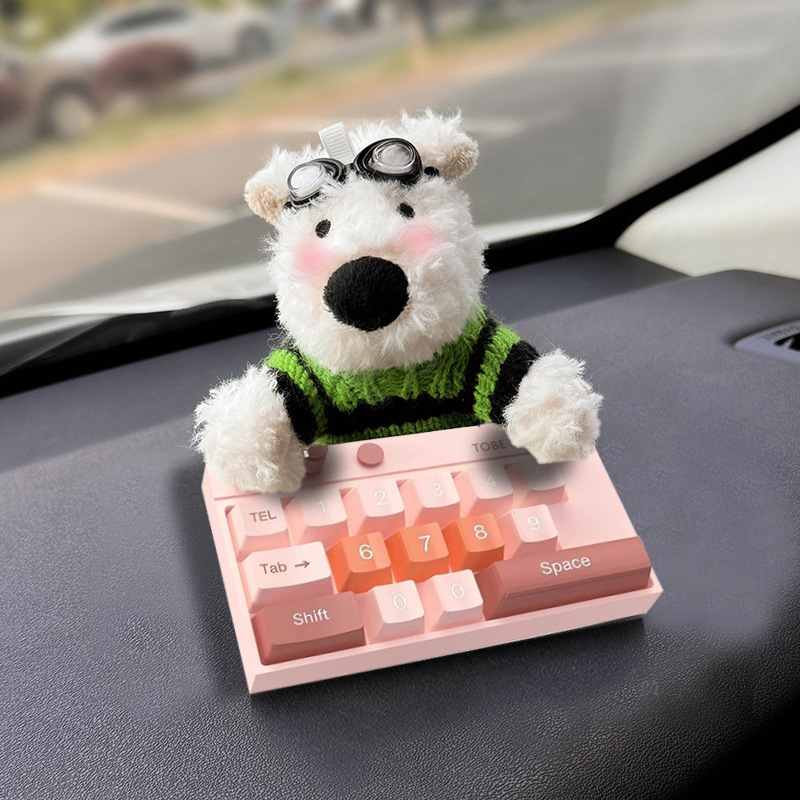 Tarjeta de estacionamiento temporal del automóvil lindo West Highland Puppy Keyboard Teléfono del automóvil Número de matrícula Decoración del automóvil Mover el automóvil