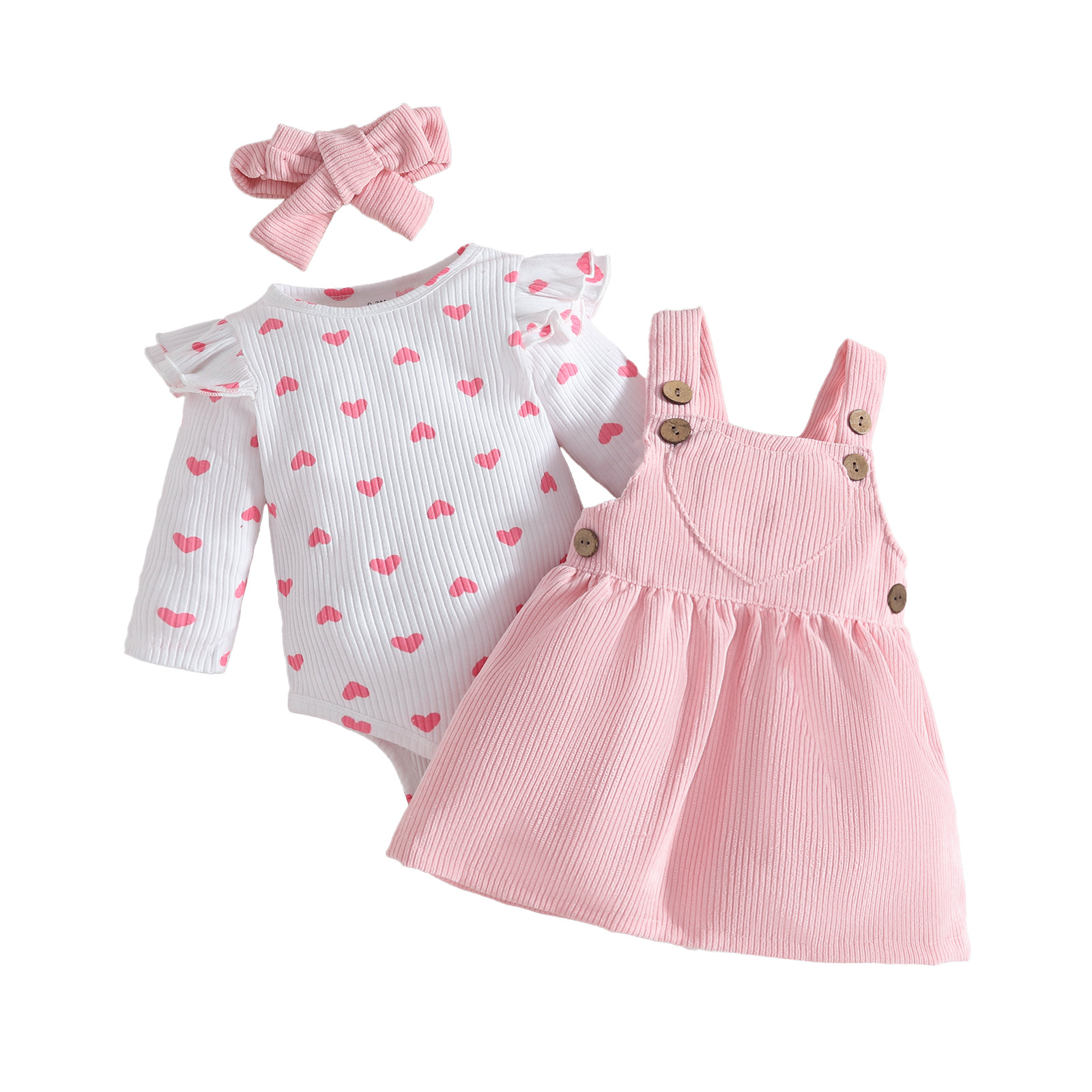 Set de ropa para bebés niñas estilo europeo y americano camisa de manga larga + vestido con cinturón de terciopelo + diadema