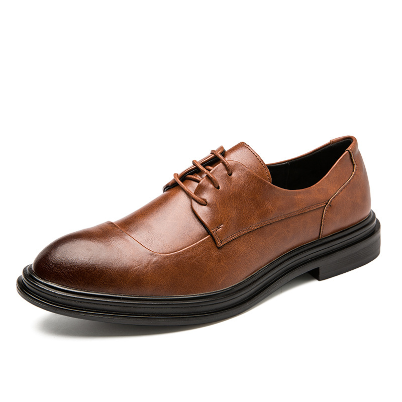 Zapatos de cuero para hombres jóvenes zapatos para hombres coreanos zapatos de moda británicos zapatos de cuero formales de negocios casuales talla 45 traje de hombre zapatos de boda