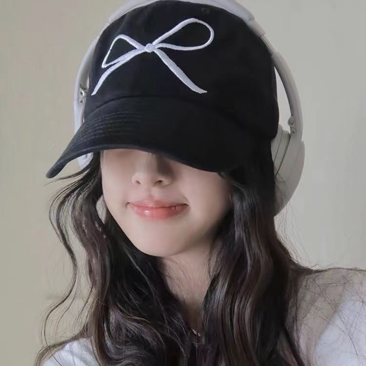 Baseball Cap Hats Type Women's Lady Bow Knot Curved Eaves Baseball Cap