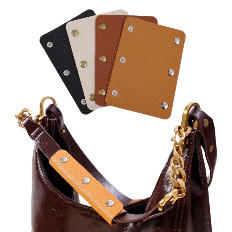 Simple leather bag portable handle luggage computer bag handle pad hand carrying shopping bag anti-grip leather case