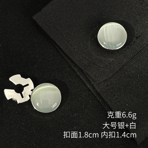 cufflinks round natural opal cufflinks DIY handmade creative logo men's shirt button box French style