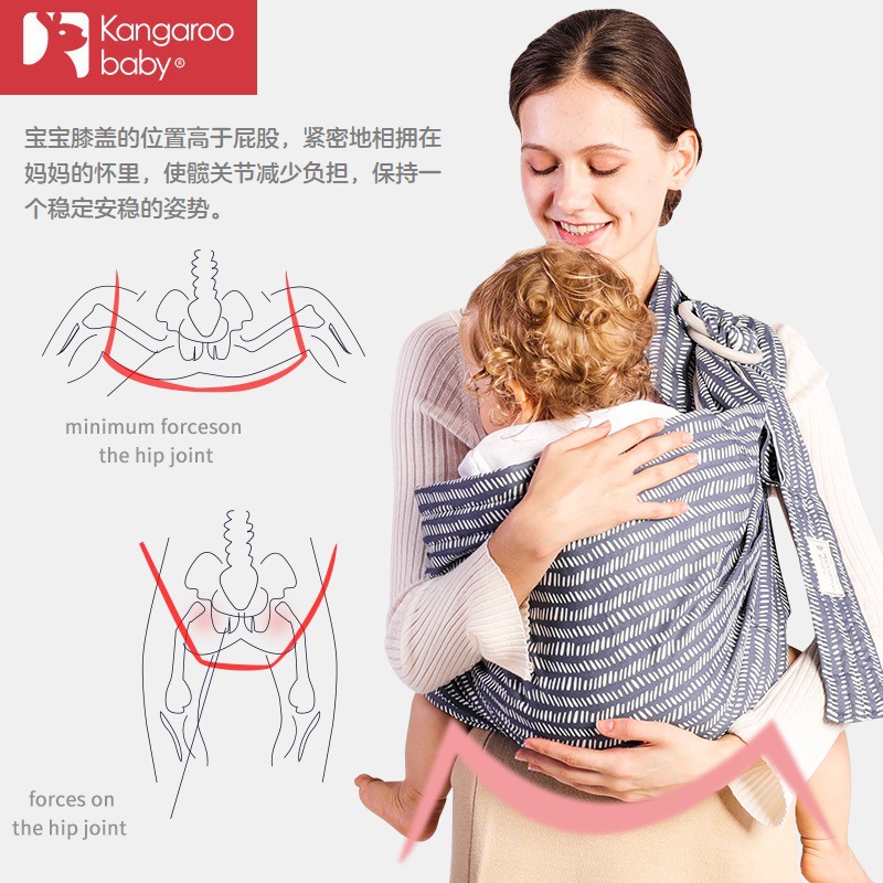 Mochila para bebé recién nacido tipo “Sears”, transpirable, cómoda, con correa de toalla de enfermería y diseño horizontal de soporte.